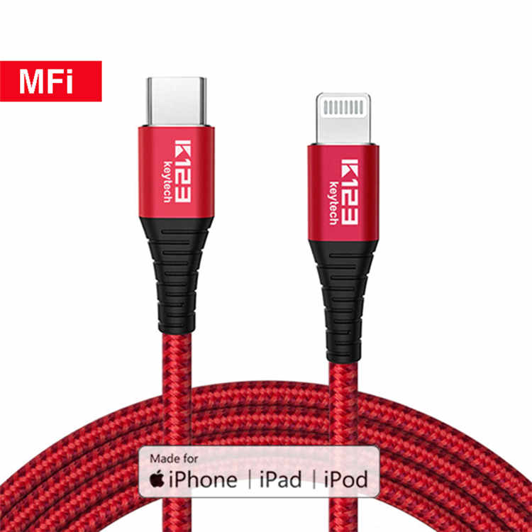 KAL020 023 3A PD Fast Charging Cable Lightning to Type C Nylon Braided Data Cable for iphone 12 /11/8/X/Xr ipad