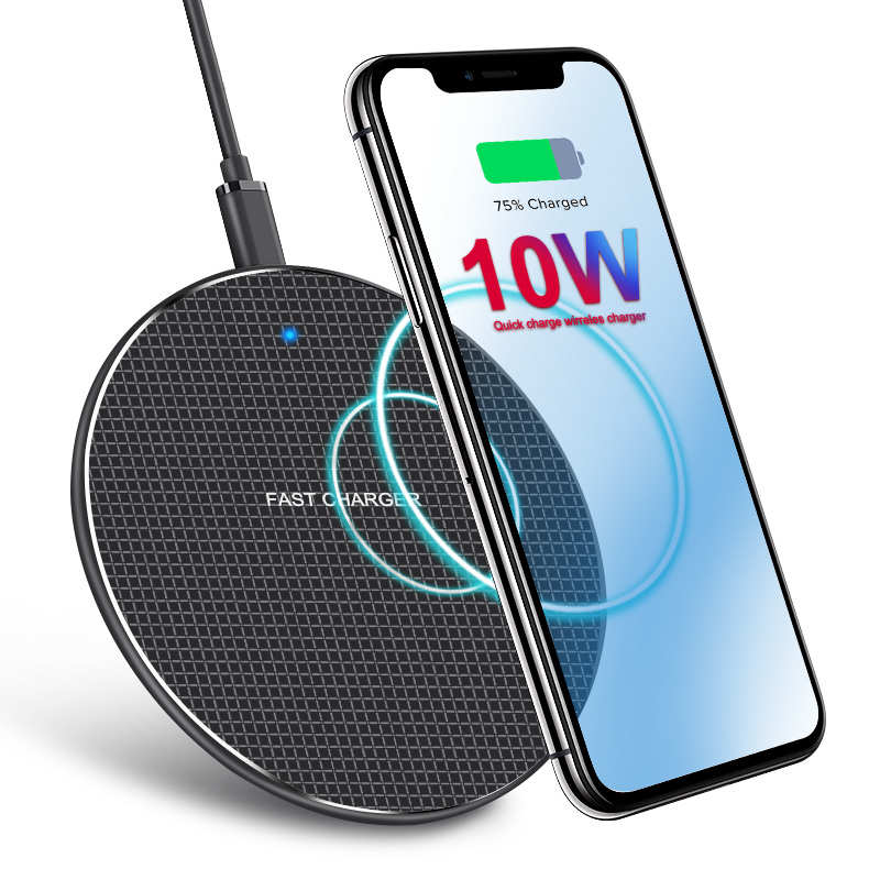 2020 New Fast Charging 10W Portable Qi Wireless Charger Cell Phone Charging Pad Battery Charger for iPhone 11 Pro Max