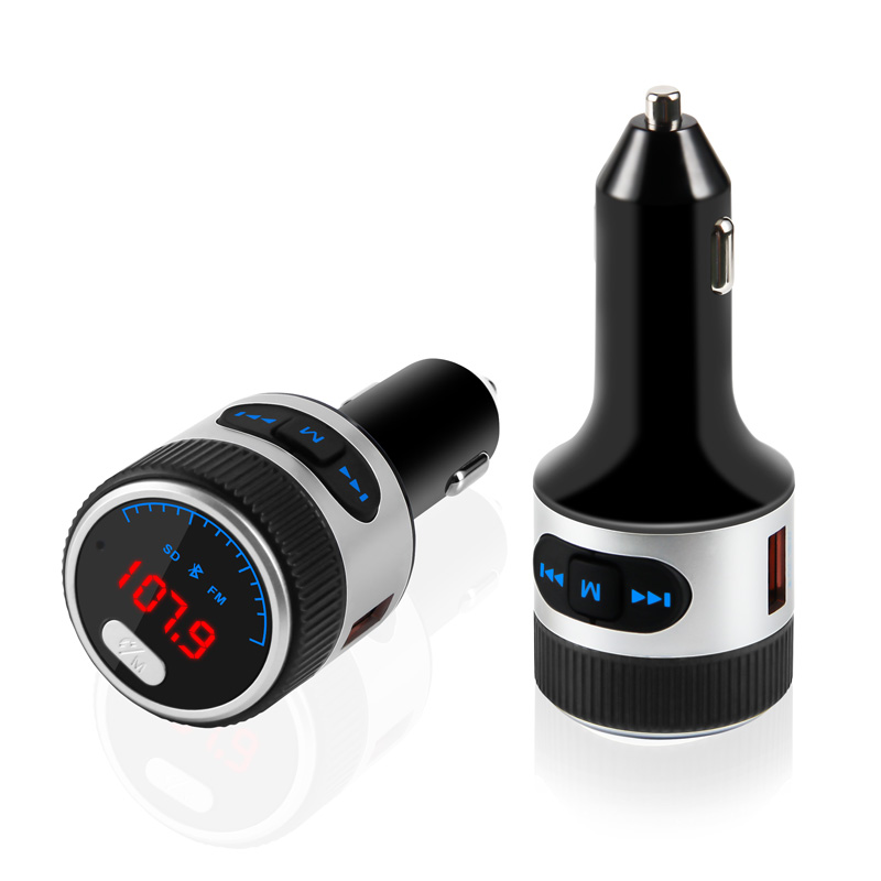 Car Charger Supports USB Flash Drive/Micro SD Card Led Display Bluetooth FM Transmitter
