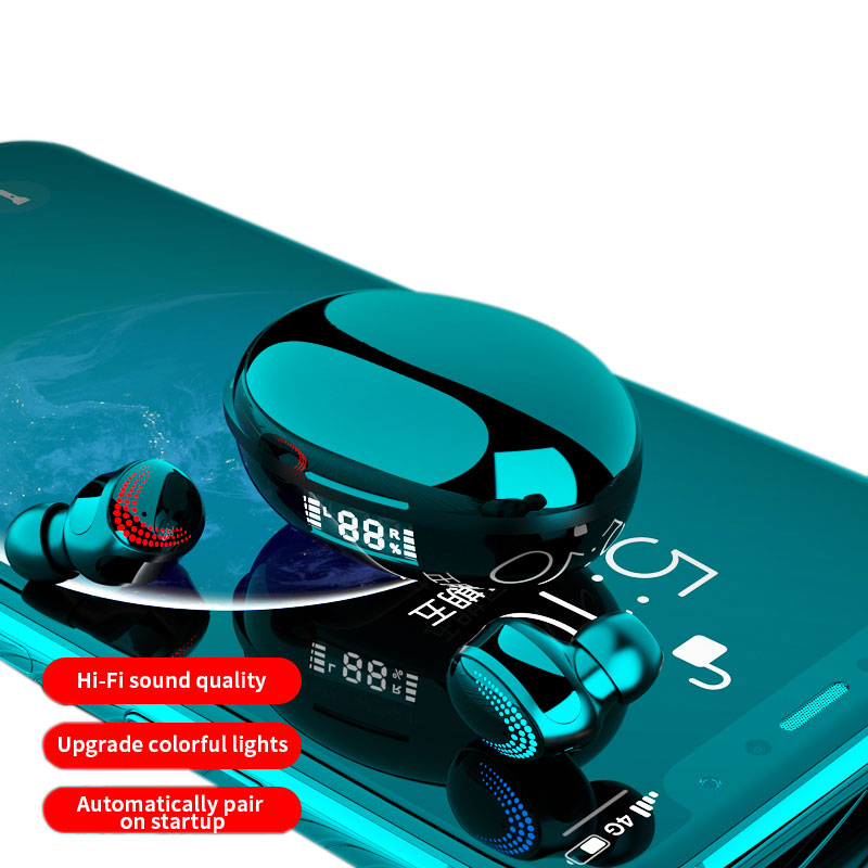 High quality Digital Display Sweatproof noise canceling mini in-ear tws wireless stereo blue tooth earphone true wireless earbuds
