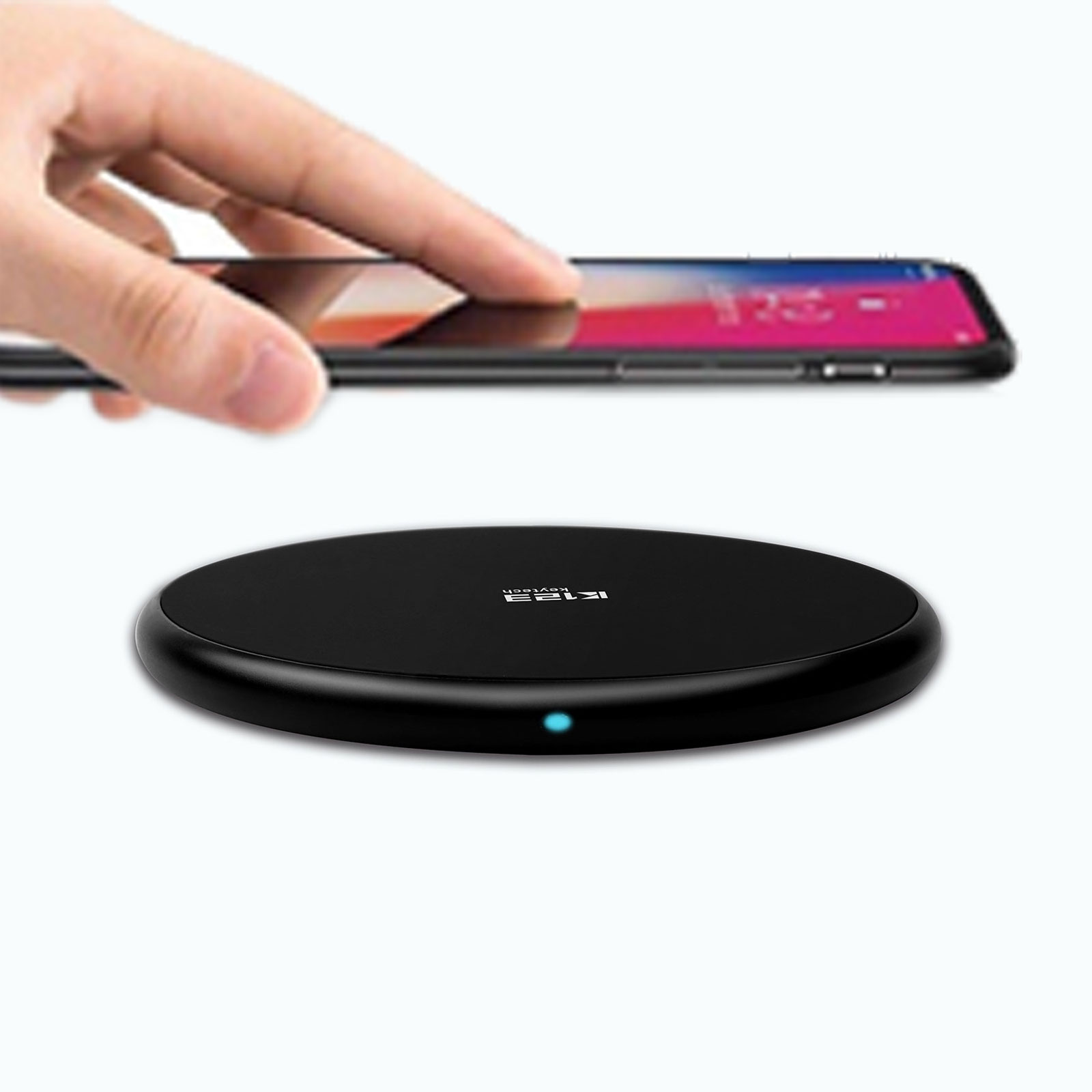 KWC001 Wireless Charger, 10W Qi-Certified Wireless Charging Pad, Compatible iPhone Xs Max/XR/XS/X/8/8Plus