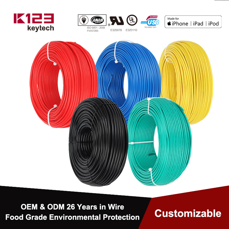 BV 20/19/18/16/14/12/10/8 AWG Single Core Wire Solid Core Copper Wire PVC Colorful Cable Flame Retardant Fixed Electrical Wiring