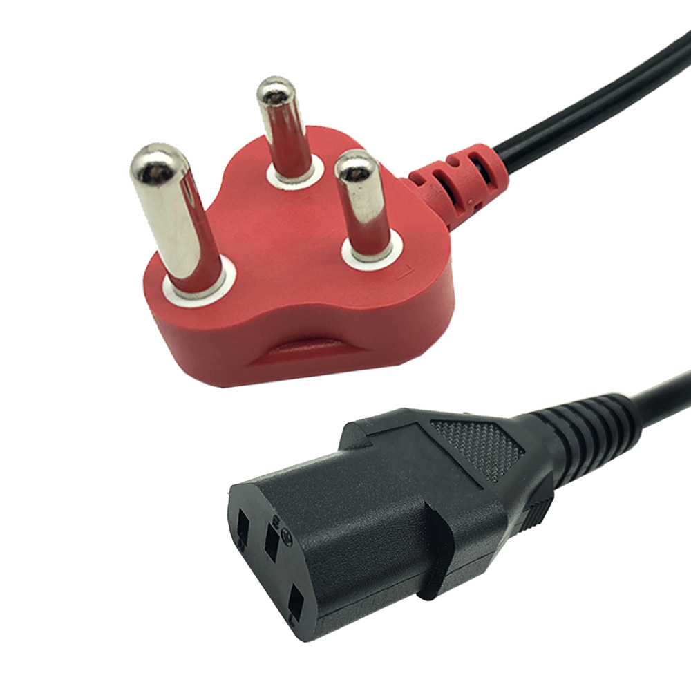South Africa 3 Pin Power Cord 16A 250V Electric Extension Cable 3 Pin Electrical Plug With IEC C13for Medical Equipments