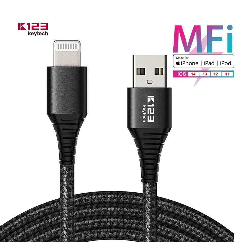 KAL019 Apple Lightning Charger Data Cable MFi Certifed Nylon Braided 2.4A C89 Connector